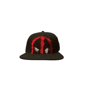 Marvel Deadpool Embroidered Snapback Adult Hat Cap Black